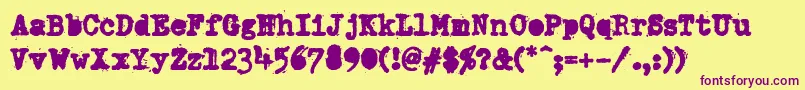 DumboldtypewriterAlternateheavy Font – Purple Fonts on Yellow Background
