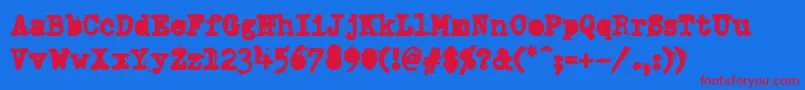 DumboldtypewriterAlternateheavy-fontti – punaiset fontit sinisellä taustalla
