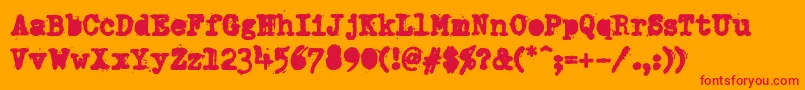 DumboldtypewriterAlternateheavy Font – Red Fonts on Orange Background