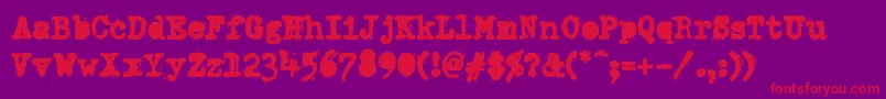 DumboldtypewriterAlternateheavy Font – Red Fonts on Purple Background