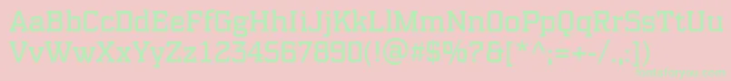 PfsynchproRegular Font – Green Fonts on Pink Background