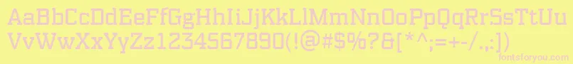 PfsynchproRegular Font – Pink Fonts on Yellow Background