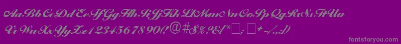 PremiScriptSsi Font – Gray Fonts on Purple Background