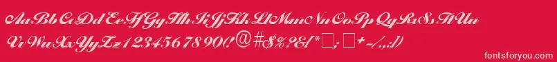 PremiScriptSsi Font – Pink Fonts on Red Background