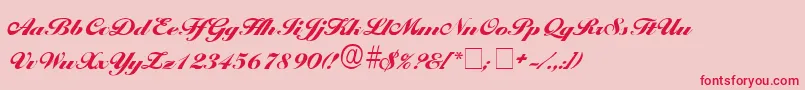 PremiScriptSsi Font – Red Fonts on Pink Background