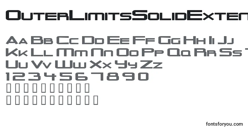 Шрифт OuterLimitsSolidExtended – алфавит, цифры, специальные символы