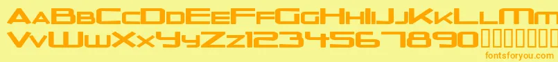 OuterLimitsSolidExtended Font – Orange Fonts on Yellow Background