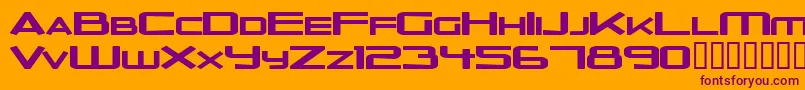 OuterLimitsSolidExtended Font – Purple Fonts on Orange Background