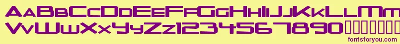 OuterLimitsSolidExtended Font – Purple Fonts on Yellow Background