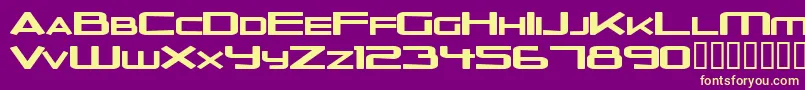 OuterLimitsSolidExtended Font – Yellow Fonts on Purple Background
