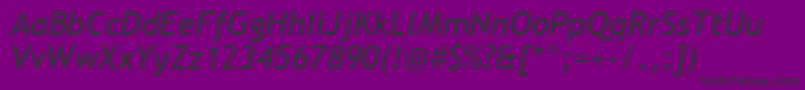 Trebuci0-fontti – mustat fontit violetilla taustalla