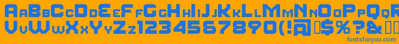 フォントFearFactorSmallcaps – オレンジの背景に青い文字