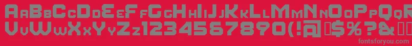 FearFactorSmallcaps-Schriftart – Graue Schriften auf rotem Hintergrund