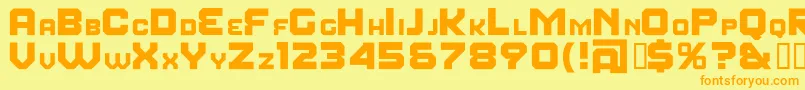 FearFactorSmallcaps Font – Orange Fonts on Yellow Background