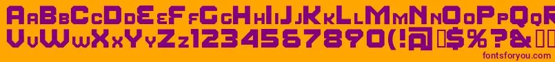 FearFactorSmallcaps Font – Purple Fonts on Orange Background