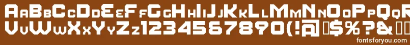 フォントFearFactorSmallcaps – 茶色の背景に白い文字