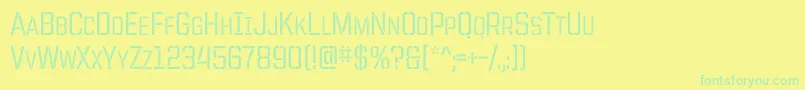 Unitedstencilc Font – Green Fonts on Yellow Background