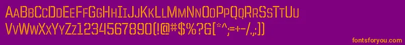 Czcionka Unitedstencilc – pomarańczowe czcionki na fioletowym tle