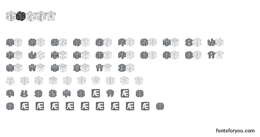 A fonte 3Dlet – alfabeto, números, caracteres especiais