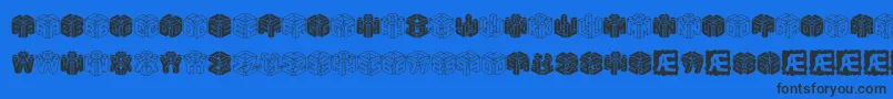 3Dlet-Schriftart – Schwarze Schriften auf blauem Hintergrund