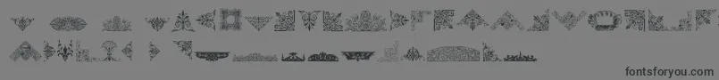 VictorianFreeOrnaments-fontti – mustat fontit harmaalla taustalla