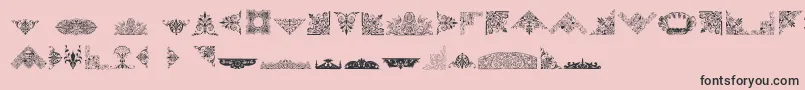 VictorianFreeOrnaments-Schriftart – Schwarze Schriften auf rosa Hintergrund