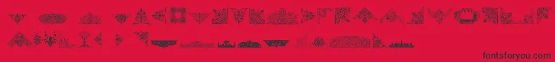 VictorianFreeOrnaments-fontti – mustat fontit punaisella taustalla