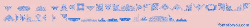 Шрифт VictorianFreeOrnaments – синие шрифты на розовом фоне