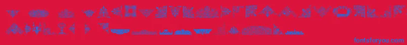 Шрифт VictorianFreeOrnaments – синие шрифты на красном фоне