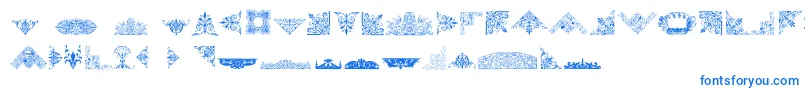 Czcionka VictorianFreeOrnaments – niebieskie czcionki