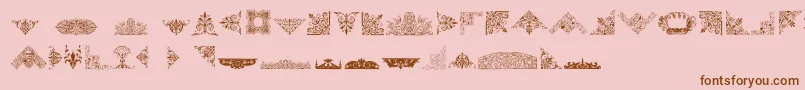 Шрифт VictorianFreeOrnaments – коричневые шрифты на розовом фоне