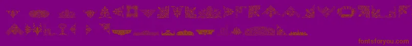 VictorianFreeOrnaments-Schriftart – Braune Schriften auf violettem Hintergrund