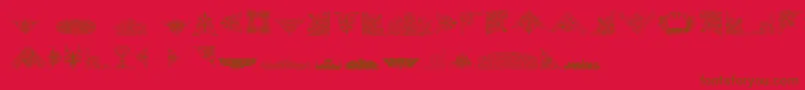 フォントVictorianFreeOrnaments – 赤い背景に茶色の文字