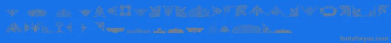 VictorianFreeOrnaments-Schriftart – Graue Schriften auf blauem Hintergrund