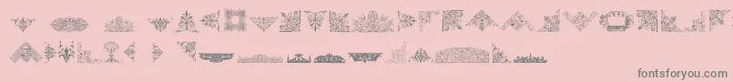 フォントVictorianFreeOrnaments – ピンクの背景に灰色の文字