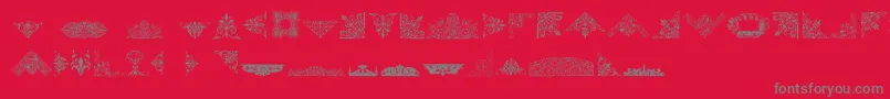 Czcionka VictorianFreeOrnaments – szare czcionki na czerwonym tle