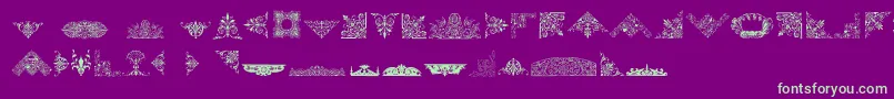 Czcionka VictorianFreeOrnaments – zielone czcionki na fioletowym tle
