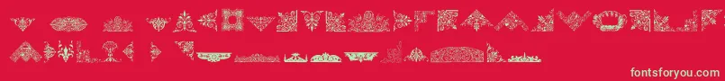 VictorianFreeOrnaments-fontti – vihreät fontit punaisella taustalla