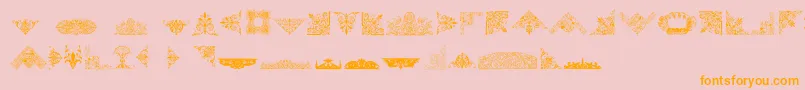 Fonte VictorianFreeOrnaments – fontes laranjas em um fundo rosa