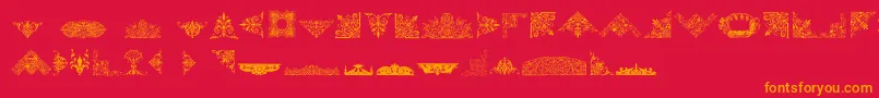 VictorianFreeOrnaments-fontti – oranssit fontit punaisella taustalla