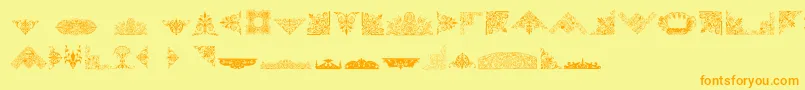 VictorianFreeOrnaments-fontti – oranssit fontit keltaisella taustalla