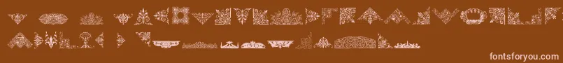 Czcionka VictorianFreeOrnaments – różowe czcionki na brązowym tle