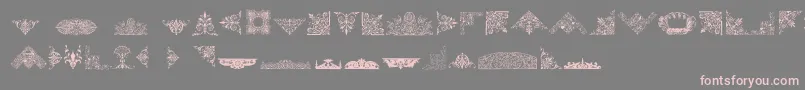 Fonte VictorianFreeOrnaments – fontes rosa em um fundo cinza