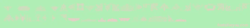 Czcionka VictorianFreeOrnaments – różowe czcionki na zielonym tle