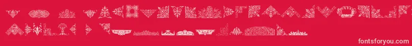 VictorianFreeOrnaments Font – Pink Fonts on Red Background