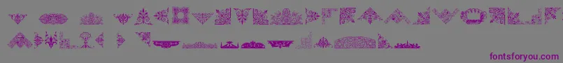 Шрифт VictorianFreeOrnaments – фиолетовые шрифты на сером фоне