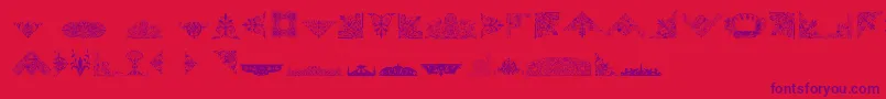 VictorianFreeOrnaments-fontti – violetit fontit punaisella taustalla