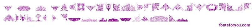 フォントVictorianFreeOrnaments – 白い背景に紫のフォント