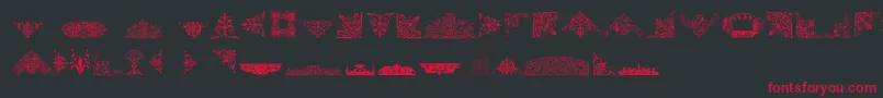 VictorianFreeOrnaments-Schriftart – Rote Schriften auf schwarzem Hintergrund