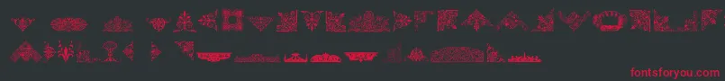 VictorianFreeOrnaments Font – Red Fonts on Black Background